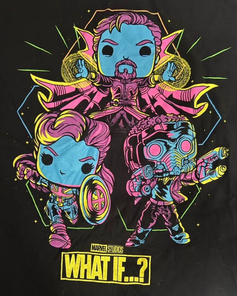 Marvel What If Funko Pop! Blacklight XL T-Shirt Captain Carter Doctor Strange